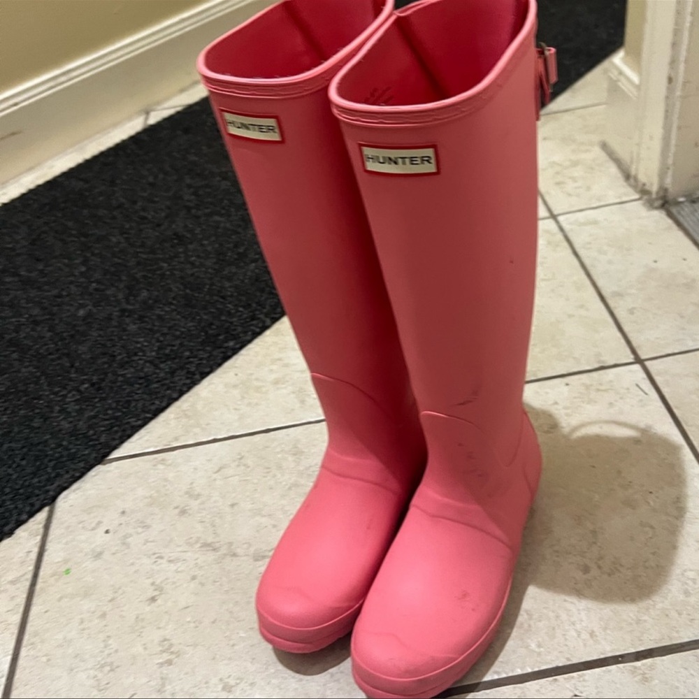 Pink Hunter Rain boots Size 8